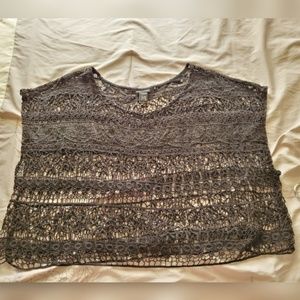 Torrid Crocheted Black Crop Top 3x